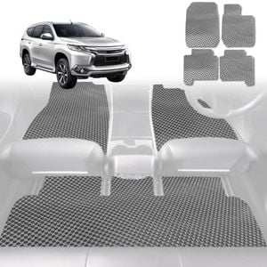 6D Diamond Car Floor Mats for Mitsubishi Challenger 2008-2016-Full Set-Grey-Outback GT