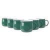 Argon Tableware 375ml Enamel Belly Mugs - Green - Set Of 6 Metal Drinking Cups Coffee Teacup Mug Set Hot, Cold Drinks Cups