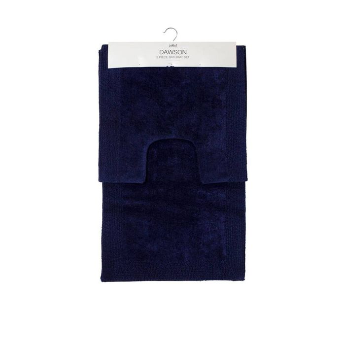 J.Elliot 2000GSM 2 Pce Dawson 100% Cotton Bath Mat Set Navy