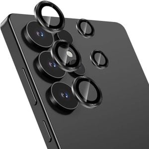 For Samsung Galaxy S25 Ultra Metal Camera Lens Glass Individual Eagle Protector Cover - Black