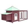 vidaXL Solid Firwood Chicken Coop with Nest Box Mocha Shelter Wooden Hen House