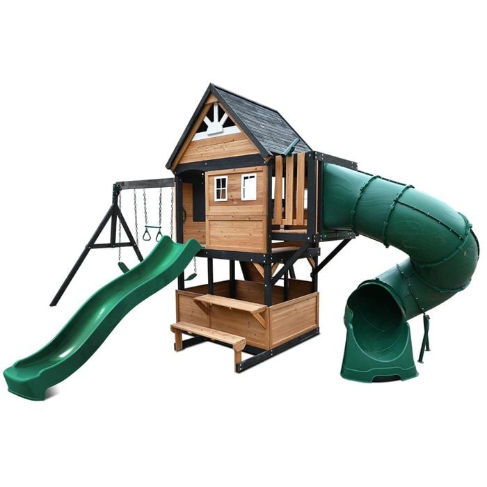 Lifespan Kids Claremont Swing Set & Play Centre with 2.2m Green Slide