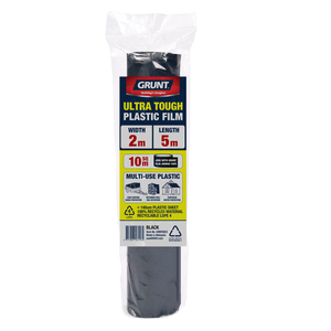 GRUNT 2 x 5m Black 140um Multi Use Plastic Film
