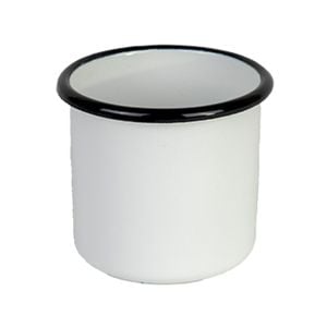 Urban Style Enamelware 8cm/360ml Porcelain w/ Black Rim Tumbler - White