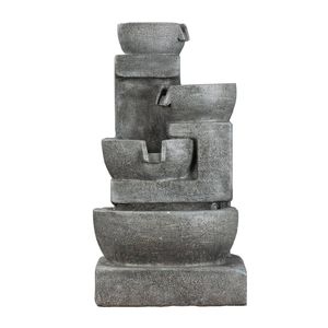 Northcote Pottery 40 x 74cm Stone Grey Verdent Falls Polyresin Water Feature