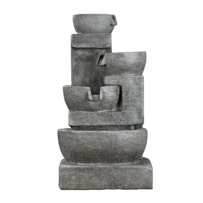 Northcote Pottery 40 x 74cm Stone Grey Verdent Falls Polyresin Water Feature