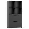 Costway 4 Cube 5tier Bookcase 2 Drawer Modern Display Bookshelf Black