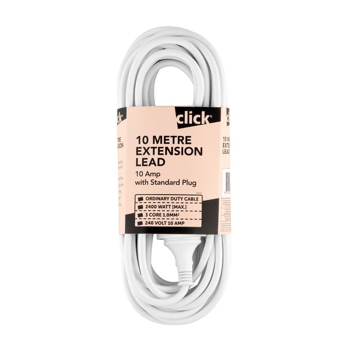 Click 10m White Extension Lead