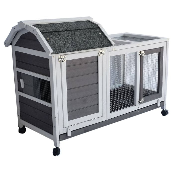 Yes4pets Rabbit Hutch Cat House Cage Guinea Pig Ferret Cage With Wheels