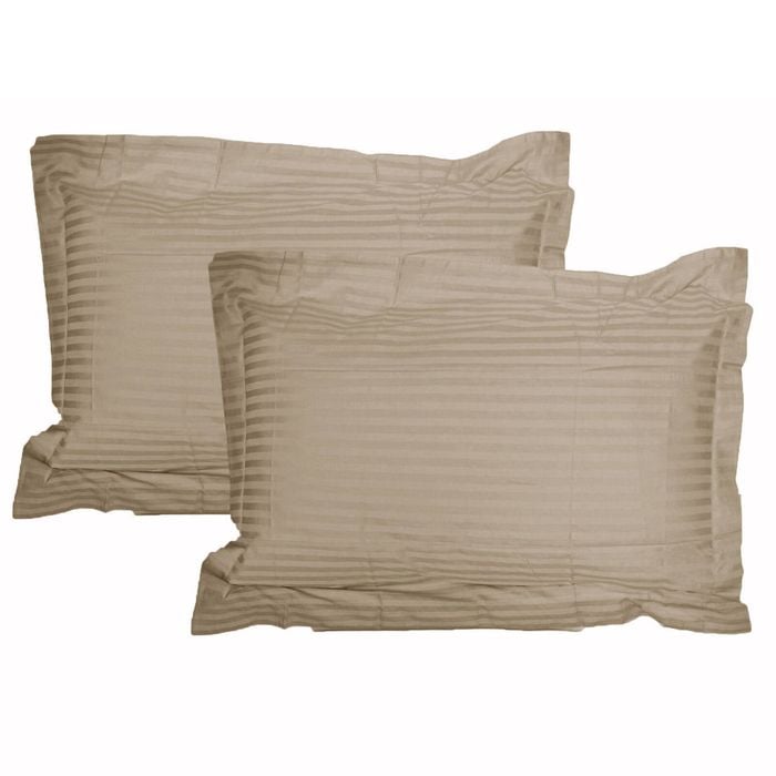 Accessorize 325TC Pair of Stripe Jumbo / Queen Pillowcases 55 cm x 80 cm Linen