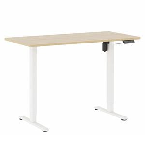 Ufurniture Electric Standing Desk 120x60cm Height Adjustable With Memory Presets Home Office, White Frame+oak Desktop