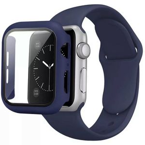 Silicone Sports Watch Band Strap + Case Set - For Apple iWatch [42mm Series 3] (Blue)