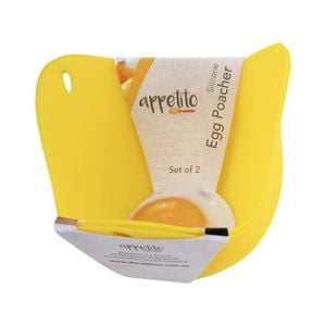 2pc Appetito Silicone Egg Poachers Home/kitchen Breakfast Cooker Assorted