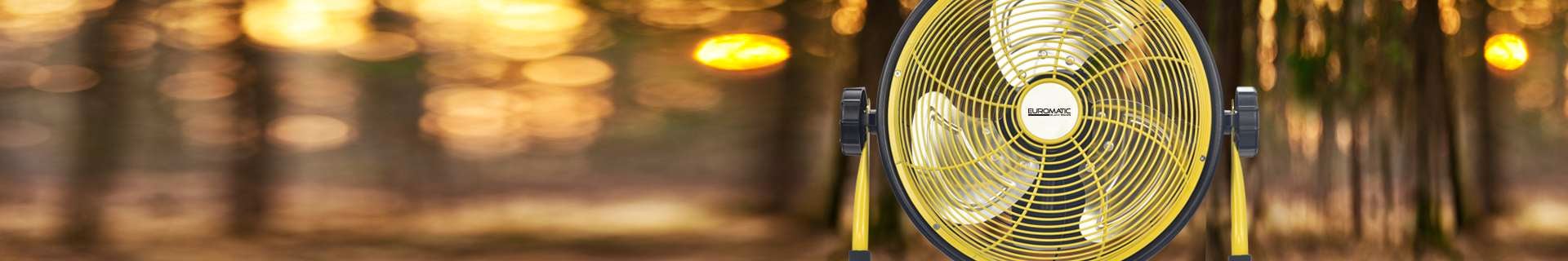 Yellow and black portable fan
