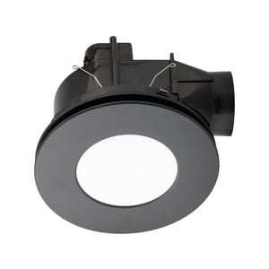 Mercator 240mm Black DIY Plug-In Round Exhaust Fan with Tri-Colour LED Light