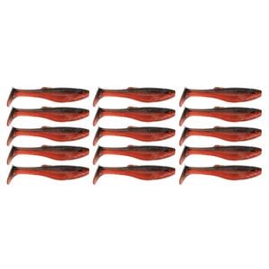 3x 5PK 4In Rapala Crush City Heavy Hitter Plastic Paddle Tail Lures - Red Dog