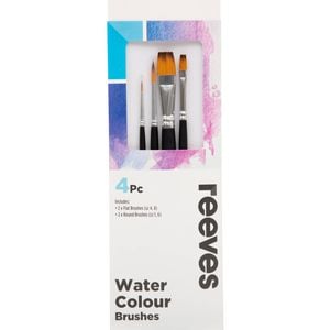 Reeves 4 Piece Golden Synthetic Water Colour Brushes