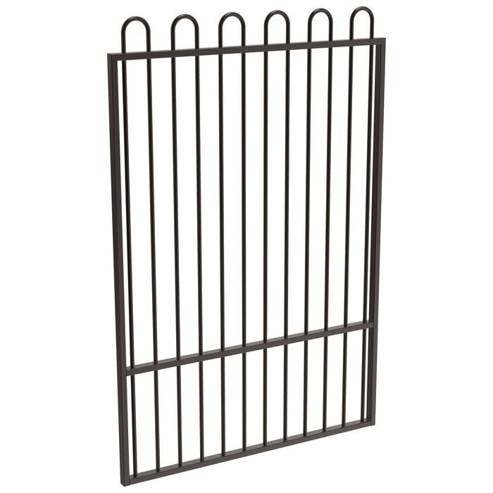 ProtectorAl 1201 - 1500mm x 1800mm Black Aluminium Garden Gate Loop Top with Mid Rail