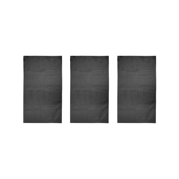 3PK Bambury Matrix Workout Microfibre Gym Towel Small Charcoal 40 x 70cm