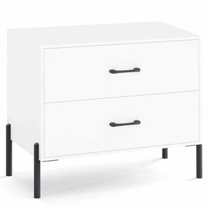 Costway Nightstand 2 Removable Drawer Dresser Side Table Cabinet Hall