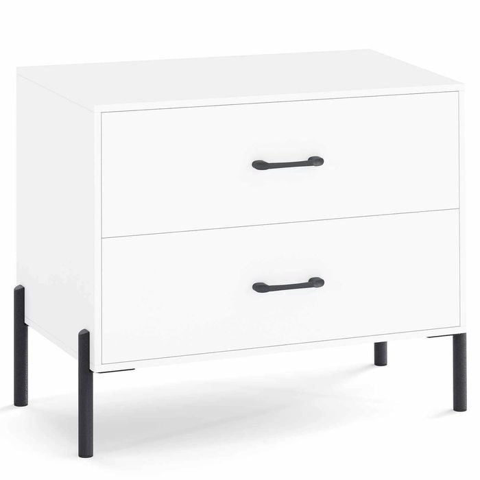 Costway Nightstand 2 Removable Drawer Dresser Side Table Cabinet Hall