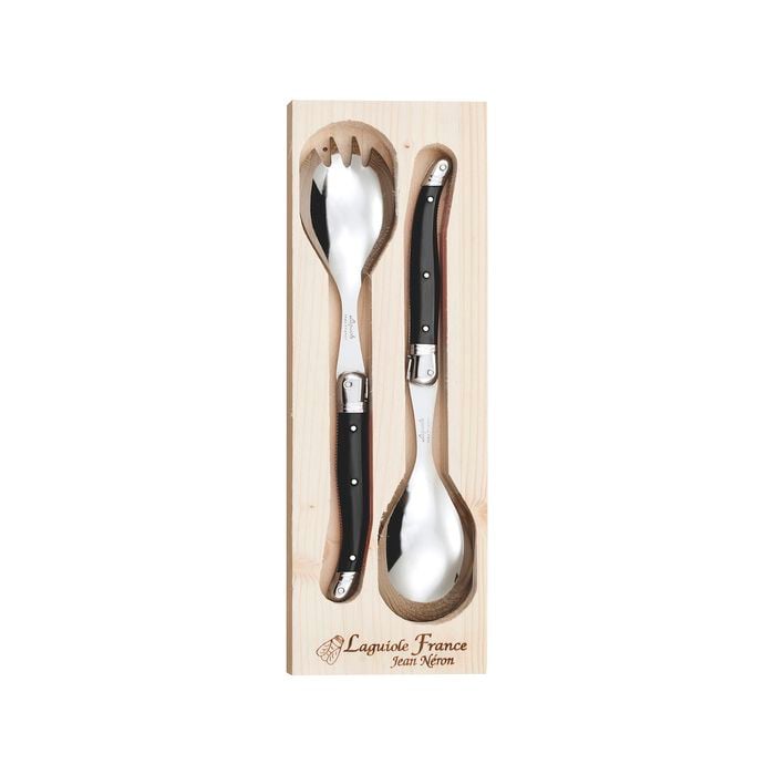 Laguiole Jean Neron Salad Server Set - Black