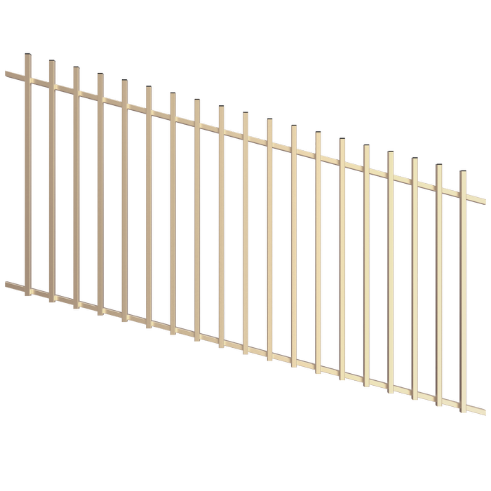 ProtectorAl 1201 - 2400 x 1200mm Primrose Raked Up to 15º Batten Pool Fence Panel