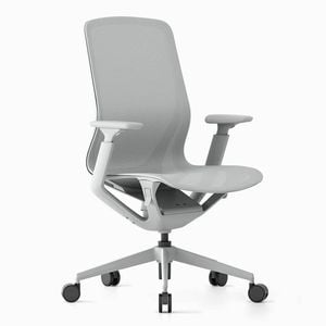 Desky Echo Modern Office Chair - Light Grey / Adjustable