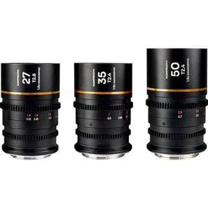 Laowa Nanomorph S35 Prime 3 Lens Bundle - 27mm, 35mm, 50mm - Canon Rf Mount - Amber