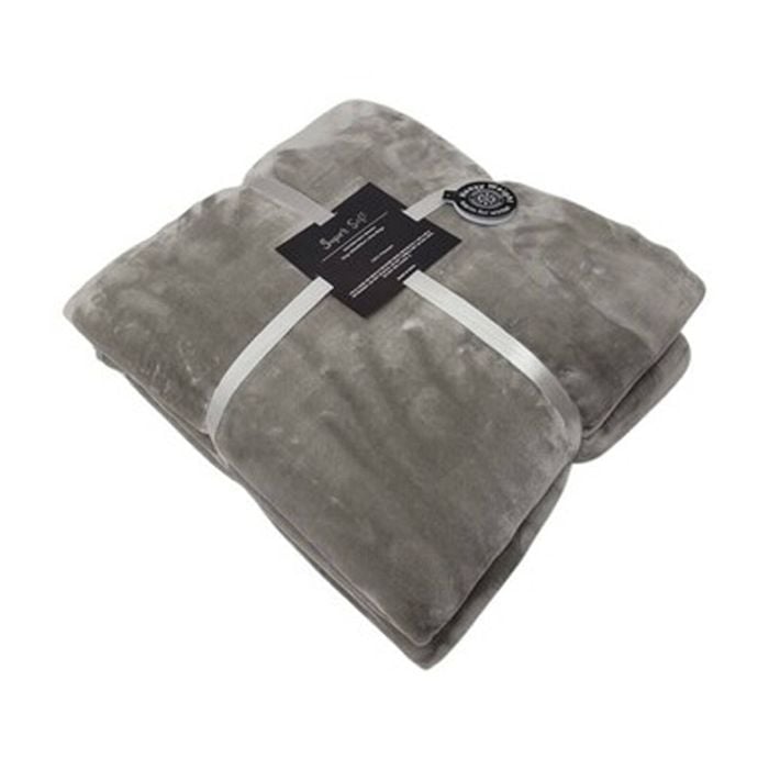 Cdsi Mink Blanket 400gsm King Polyester Soft Throw Grey 200x260cm