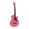 Alpha 38 Inch Acoustic Guitar Folk Cutaway Steel String Pink With Carry Bag