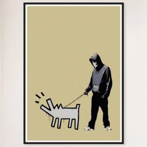 Galrie Banksy Choose Your Weapon Gold Poster (2010) - Art Collection Essential, Black Frame, A0 84 x 119cm (33 x 47inch)