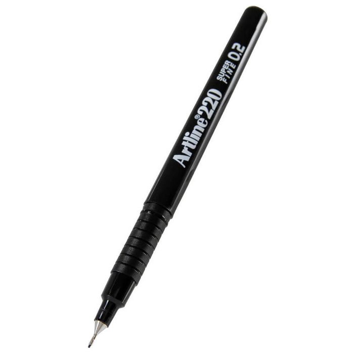 Artline Fineliner Superfine Pen 0.2mm (Box of 12) (Black)