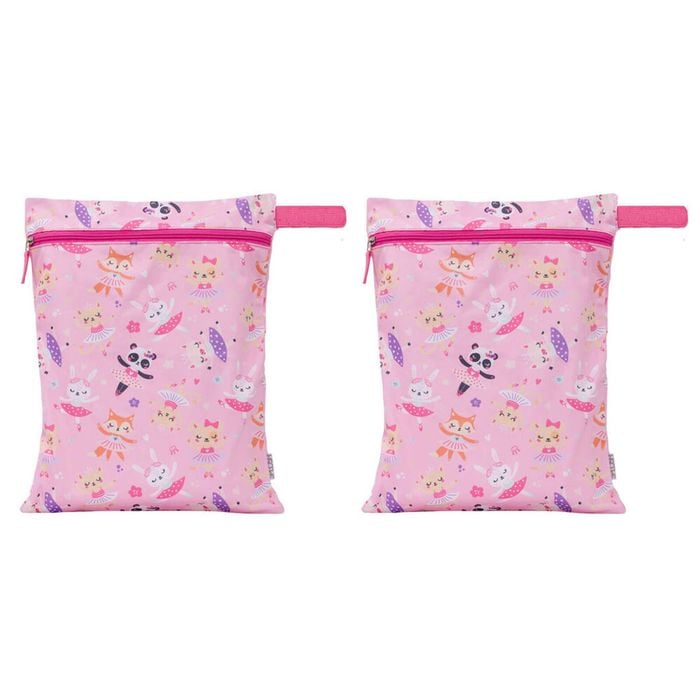 2PK Splosh Out & About Ballet Waterproof Kids/Children Wet Bag 40x30cm Pink