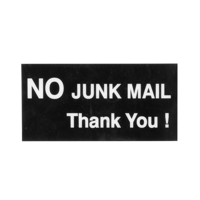 Sandleford 100 x 50mm No Junk Mail Thank You! Adhesive Sign
