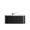 Attica 1200mm Black Matte Bentwood Heritage Curved Vanity With Carrara Stone Top