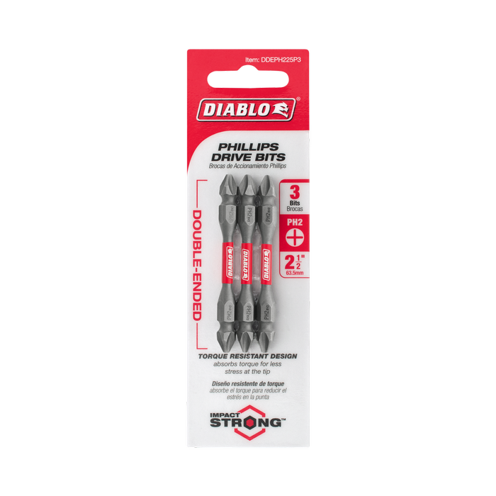 Diablo Double Ended PH2 Power Bit - 3 Pack