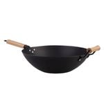 D.Line Pre-Seasoned Carbon Steel Wok w/ Beechwood Handle 35.5cm Black