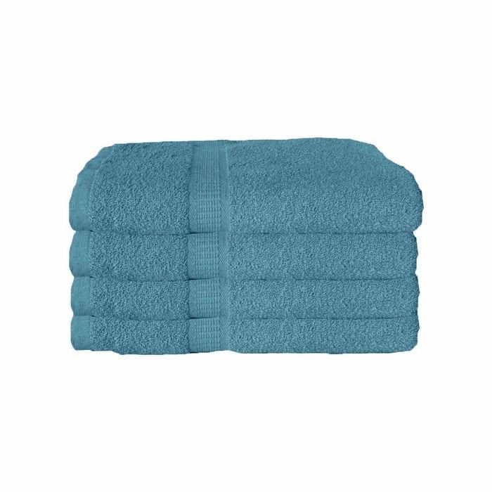 600gsm Set Of 4 Combed Cotton Bath Towels 70 X 140 Cm Teal