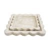 2pc Lvd Scallop Sandstone Cement Serving Tray Set Home Decor 25.5x25.5x2.5cm