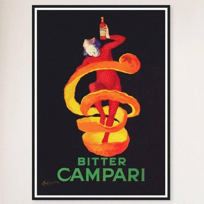 Galrie Bitter Campari Vintage Advertising Poster by Leonetto Cappiello Italian Art, Black Frame, A3 30 x 42cm (12 x 16inch)