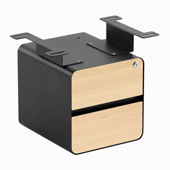 Desky Minimal Under Desk Cabinet Black Frame