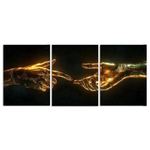 3pcs Featuring a Mechanical Hand Design Print 100% Australian Made 3 x 40x60cm (Metal Print)