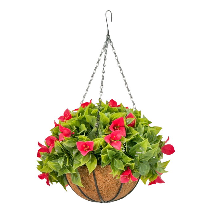 Un-Real 33cm Artificial Bougainvillea Hanging Basket