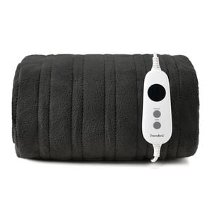 Dreamaker Kingston Coral Fleece Washable Electric Heated Throw Blanket Charcoal 130x160cm | Overheat Protection & Auto-off