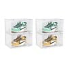 Soga 2x 2-tier Transparent Shoe Organiser Stackable Folding Storage Box Magnetic Door