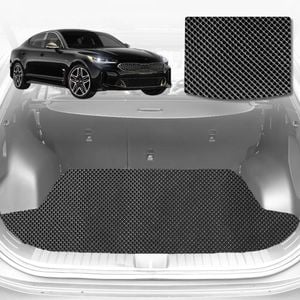 6D Diamond Car Boot Mat for Kia Stinger CK2017-Current-Sedan-Cargo Mat-Black-Outback GT