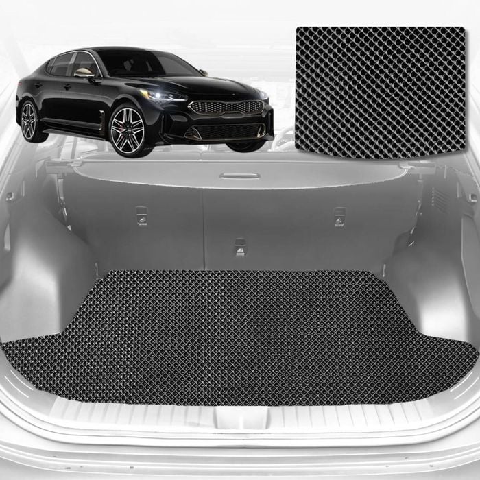 6D Diamond Car Boot Mat for Kia Stinger CK2017-Current-Sedan-Cargo Mat-Black-Outback GT