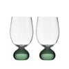 2pc Tempa Zephyr Spherical Wine Drinking Glasses Set 16cm Green
