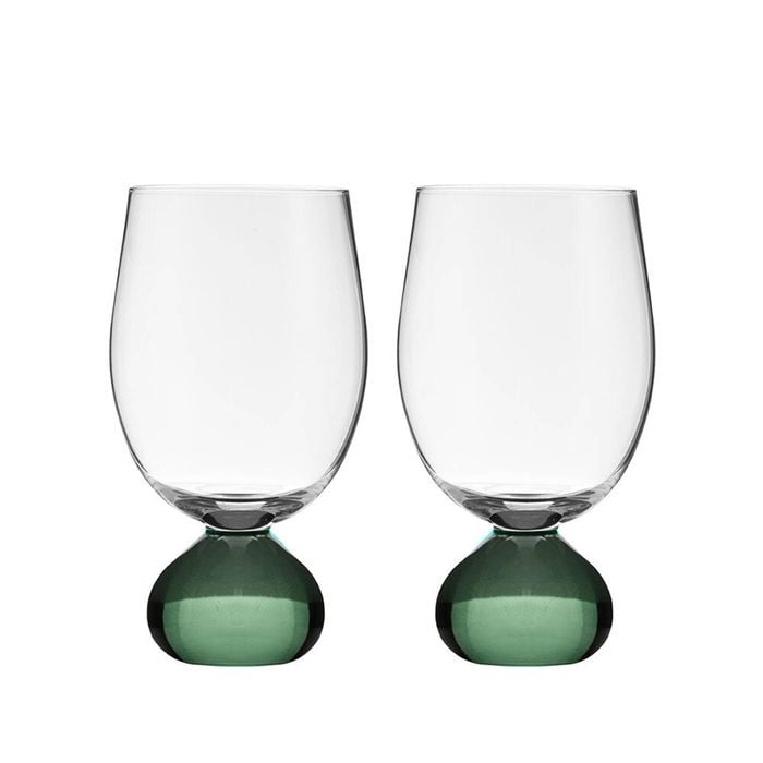 2pc Tempa Zephyr Spherical Wine Drinking Glasses Set 16cm Green